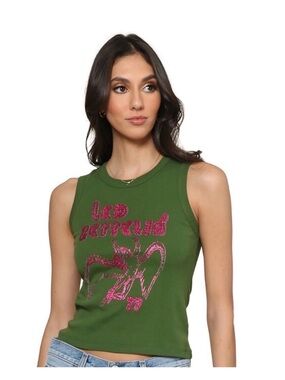 Daydreamer Led Zeppelin Icarus 77 Shrunken Tank in Garden Green